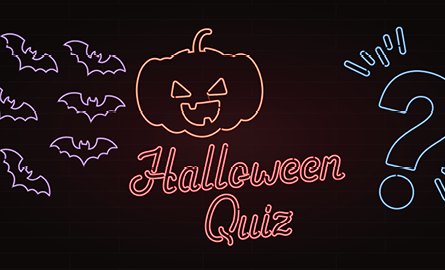 Pumpkin with neon lettering Halloween Quiz